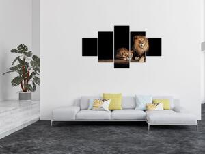 Obraz - Lew i lwica (125x70 cm)