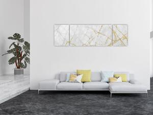 Obraz - Biało - złoty marmur (170x50 cm)