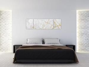 Obraz - Biało - złoty marmur (170x50 cm)