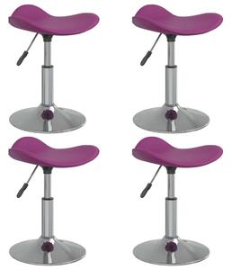 Krzesła stołowe, 4 szt., fioletowe, chromowana stal i ekoskóra
