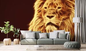 Tapeta głowa lwa w abstrakcyjnym projekcie