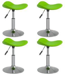 Krzesła stołowe, 4 szt., zielone, chromowana stal i ekoskóra