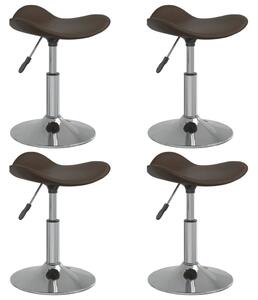 Krzesła stołowe, 4 szt., brązowe, chromowana stal i ekoskóra