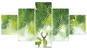 Obraz - Jeleń w lesie (125x70 cm)