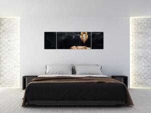 Obraz - Lew i lwica w chmurach (170x50 cm)