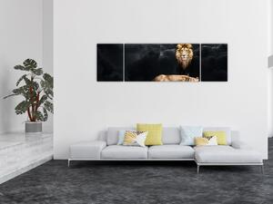 Obraz - Lew i lwica w chmurach (170x50 cm)