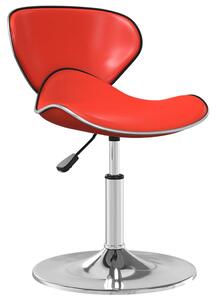 Krzesło stołowe, czerwone, obite sztuczną skórą