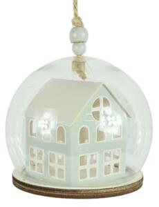 Ozdoba świąteczna TINNY HOUSE 8 cm, jasnozielona