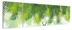 Obraz - Jeleń w lesie (170x50 cm)