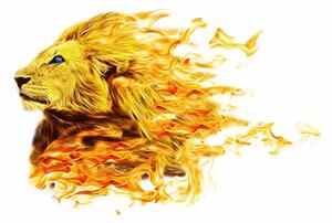 Samoprzylepna tapeta ognisty lew