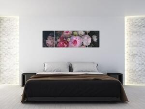 Obraz - Kwiaty ogrodowe (170x50 cm)
