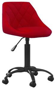 Krzesło biurowe, winna czerwień, obite aksamitem