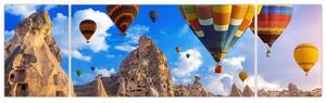Obraz - Balony na ogrzane powietrze, Kapadocja, Turcja. (170x50 cm)