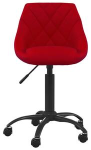Krzesło biurowe, winna czerwień, obite aksamitem