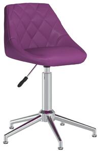 Obrotowe krzesło stołowe, fioletowe, obite sztuczną skórą