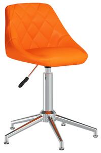 Obrotowe krzesło stołowe, pomarańczowe, obite sztuczną skórą