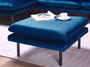 Otomana welurowa podnóżek do salonu w stylu glamour niebieski Vinterbro Beliani
