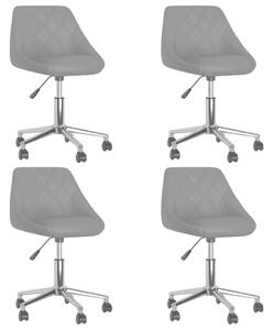 Obrotowe krzesła stołowe, 4 szt., szare, sztuczna skóra