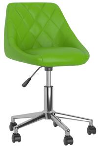 Obrotowe krzesło stołowe, zielone, obite sztuczną skórą