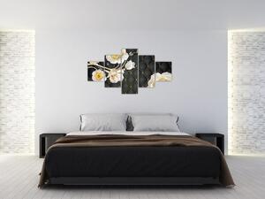 Obraz białych kwiatów róży (125x70 cm)