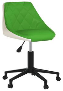 Obrotowe krzesło stołowe, zielono-białe, sztuczna skóra