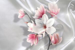 Samoprzylepna tapeta biała magnolia