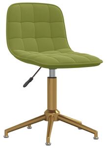Obrotowe krzesło biurowe, jasnozielone, obite aksamitem
