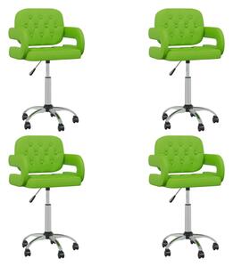 Obrotowe krzesła stołowe, 4 szt., zielone, obite sztuczną skórą