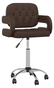 Obrotowe krzesło biurowe, brązowe, sztuczna skóra