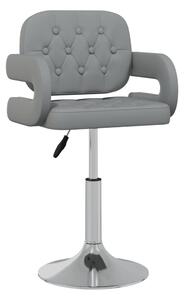 Obrotowe krzesło stołowe, szare, obite sztuczną skórą