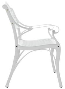 Ławka ogrodowa, 102 cm, odlew aluminium, biała