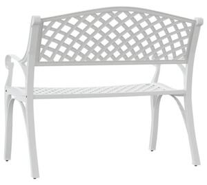 Ławka ogrodowa, 102 cm, odlew aluminium, biała