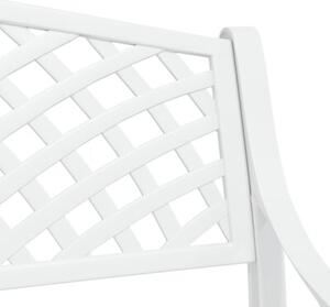 Ławka ogrodowa, 102 cm, odlew aluminium, biała