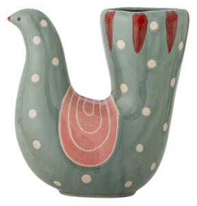 Zielony kamionkowy ręcznie malowany wazon (wysokość 19 cm) Trudy – Bloomingville