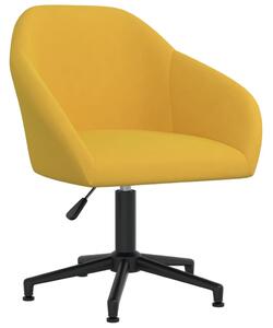 Obrotowe krzesła stołowe, 6 szt., żółte, obite aksamitem