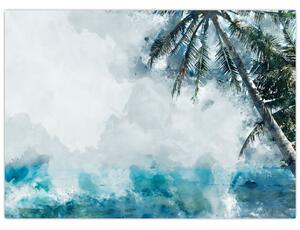Obraz palmy nad morzem (70x50 cm)