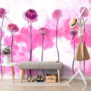 Samoprzylepna tapeta kwiaty z różową parą