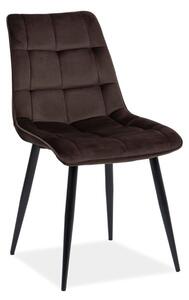 Krzesło tapicerowane CHIC VELVET brązowe
