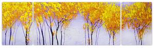 Obraz żółtych drzew (170x50 cm)