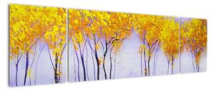 Obraz żółtych drzew (170x50 cm)
