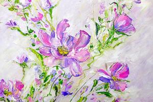 Tapeta malowane letnie kwiaty
