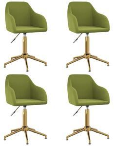 Obrotowe krzesła stołowe, 4 szt., jasnozielone, aksamitne
