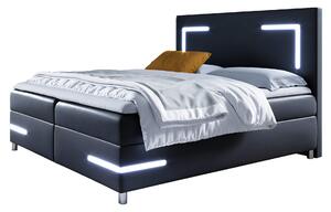 Łóżko kontynentalne 200x200 DELOS LED / z pojemnikiem