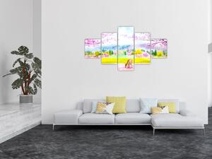 Obraz - Malowana sarna, akwarela (125x70 cm)