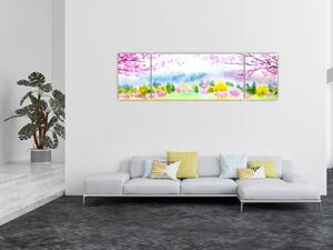 Obraz - Malowana sarna, akwarela (170x50 cm)