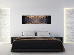 Obraz - Złota mandala ze strzałkami (170x50 cm)