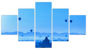 Obraz - Balony nad krajobrazem (125x70 cm)