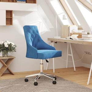 Obrotowe krzesło stołowe, niebieskie, tapicerowane tkaniną