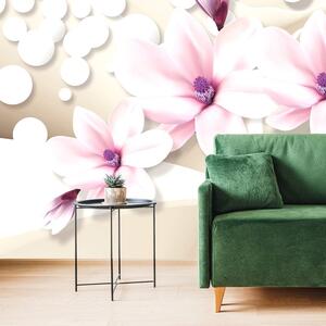 Samoprzylepna tapeta magnolii na abstrakcyjnym tle
