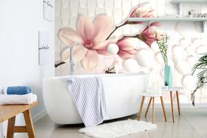 Samoprzylepna tapeta magnolia na abstrakcyjnym tle